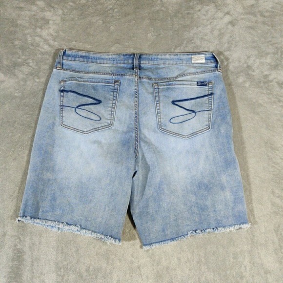 Seven 7 Denim Shorts Womens 16 Blue Distressed Sunset Bermuda Beach Basic Summer - Picture 6 of 9